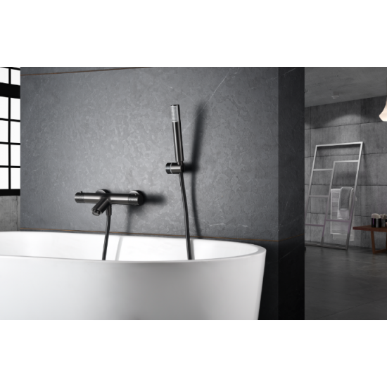 Μπαταρία Λουτρού IMEX GENOVA BTG053-4BGM Θερμοστατική Ανθρακί